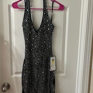 B Darlin Black Sequin Embellished Bodycon Dress